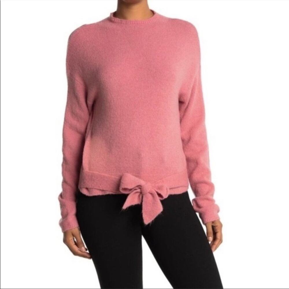 WAYF Long Sleeve Wool Blend Tie Front Sweater, XS, NWT